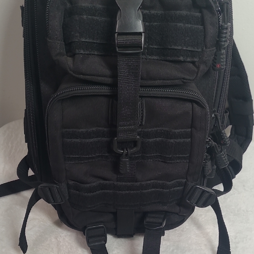 Black Tactical Backpack with MOLLE System - Picture 4 of 13